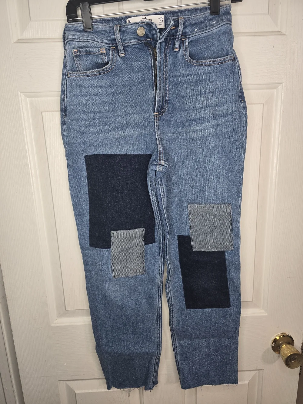 Hollister Blue Patchwork Relaxed Jeans